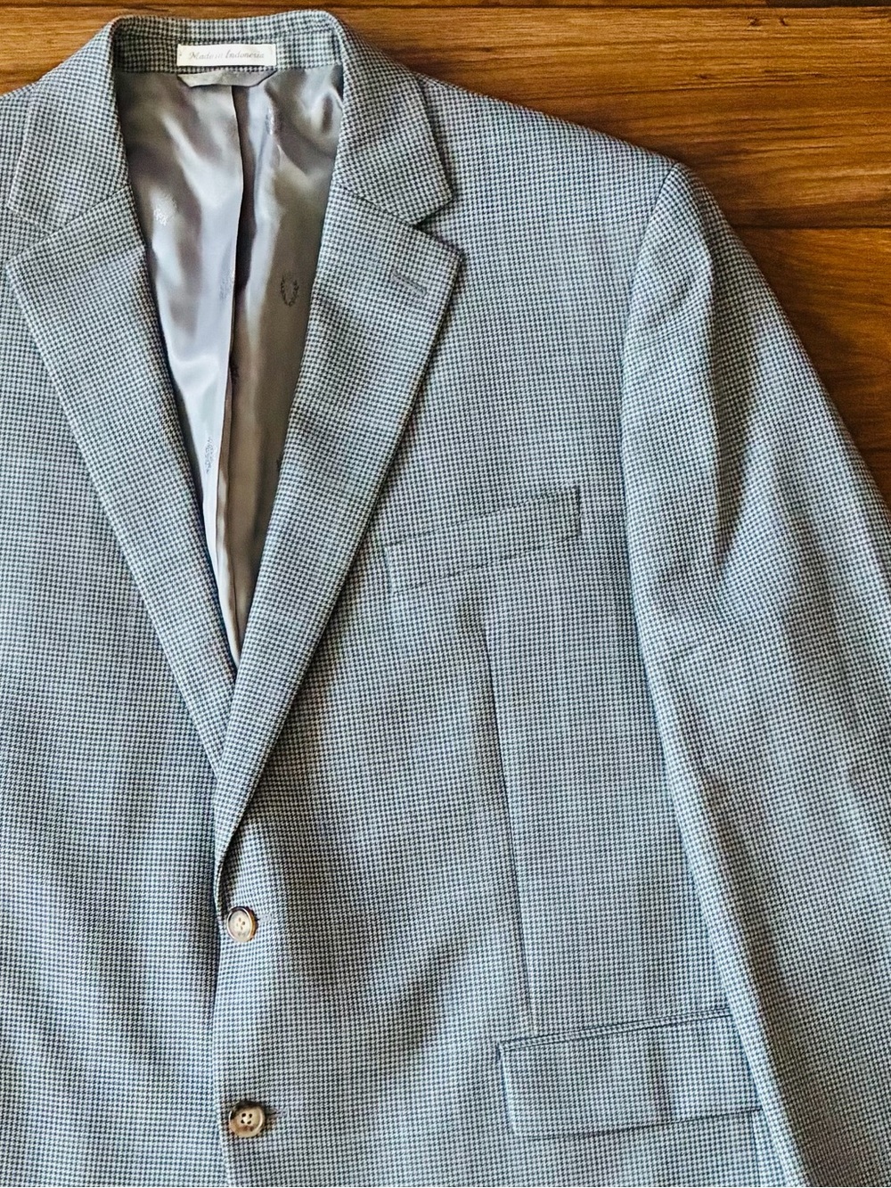 Lauren Ralph Lauren Black Label Wool Blend Grey Plaid Mens Blazer Size 46R